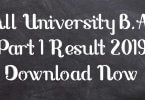 All University B.A Part 1 Result 2019 Download Now