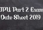 JPU Part 2 Exam Date Sheet 2019