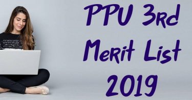 PPU 3rd Merit List 2019