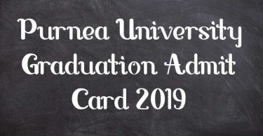 Purnea University Graduation Admit Card 2019