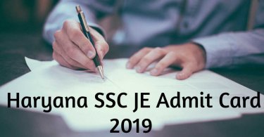 Haryana SSC JE Admit Card 2019