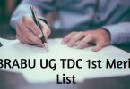 BRABU TDC 1st Merit List 2019