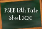 PSEB 12th Date Sheet 2020