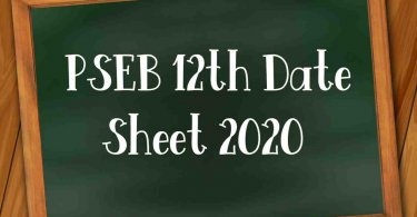 PSEB 12th Date Sheet 2020