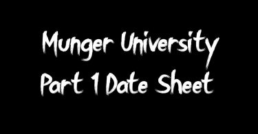 Munger University Part 1 Date Sheet