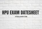 HPU Exam Datesheet