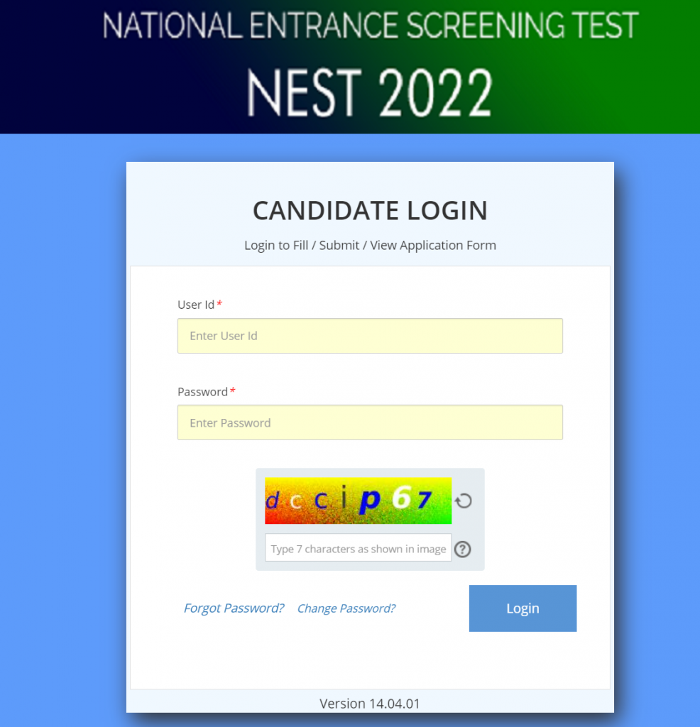 nest 2022 admit card