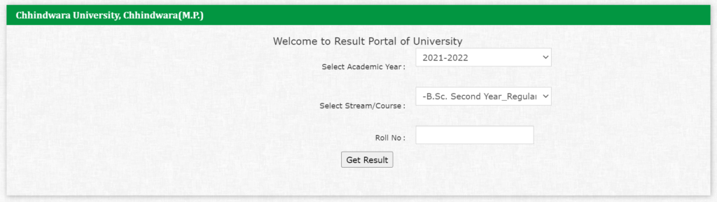 Chhindwara University result
