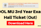 IDOL MU 3rd Year Hall Ticket