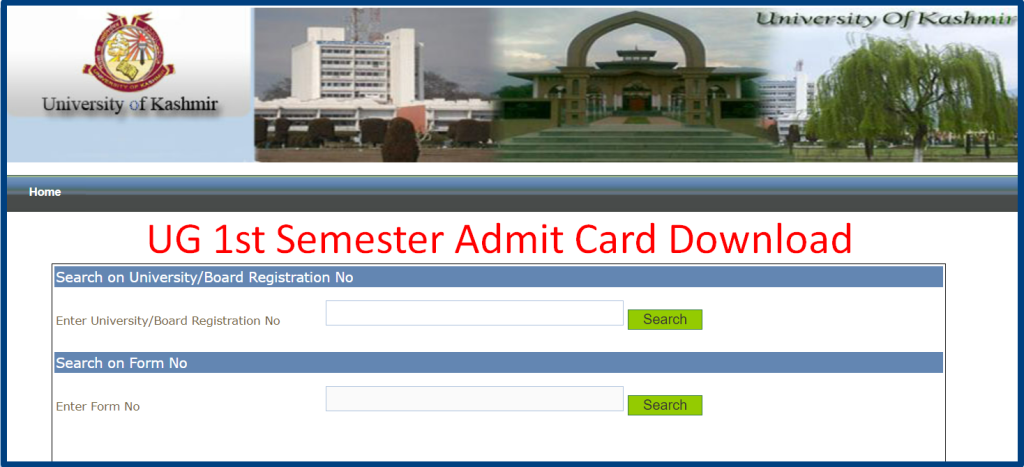 kashmir university admit card