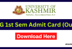 kashmir university 1st sem admit card