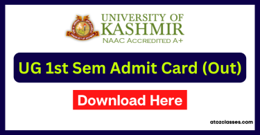 kashmir university 1st sem admit card