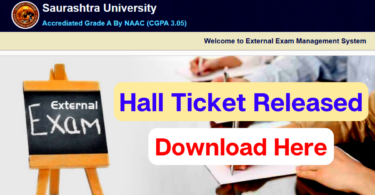 saurashtra university external hall ticket