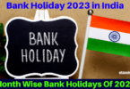 Bank Holidays 2023 in India