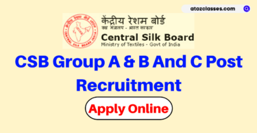 Central Silk Board Recruitment