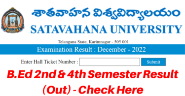 Satavahana University BEd Result