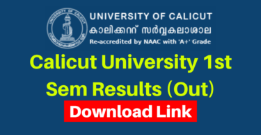 Calicut University 1st Semester Result