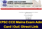JKPSC CCE Mains Admit Card