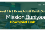 Mission Buniyaad Admit Card