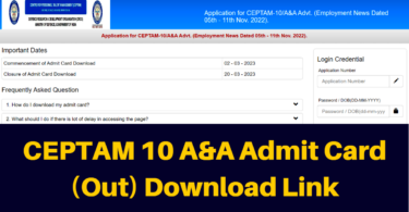 CEPTAM 10 A&A Admit Card