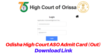 Odisha High Court ASO Admit Card