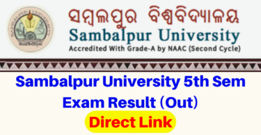 Sambalpur University 5th Semester Result