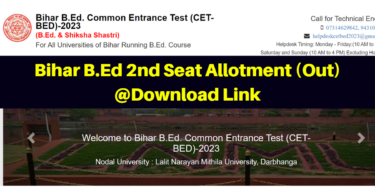 Bihar B.Ed 2nd Seat Allotment
