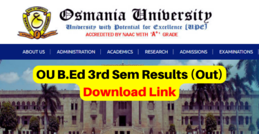 Osmania University B.Ed Results