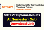 SCTEVT Odisha Diploma Result
