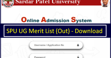SP University UG Merit List