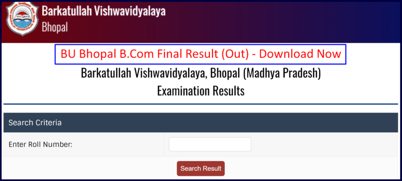 BU Bhopal Online Result