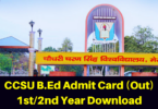 CCSU B.Ed Admit Card