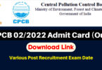 CPCB 02/2022 Admit Card