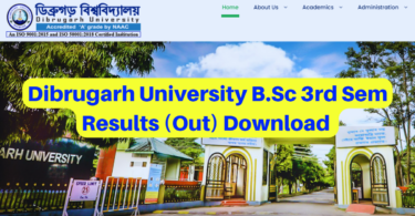 Dibrugarh University 3rd Semester Result