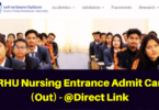 SRHU Nursing Entrance Admit Card