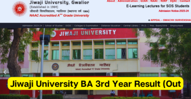 Jiwaji University BA Third Year Result