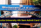Calcutta University 4th Sem Admit Card