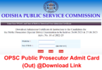 OPSC Public Prosecutor Admit Card 2023