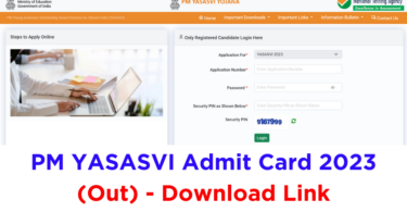 PM Yasasvi Admit Card