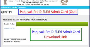 Panjiyak Pre Deled Admit Card