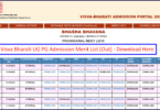 Visva Bharati Admission Merit List 2023