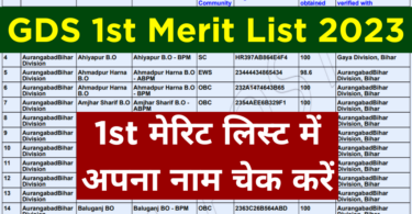 India Post GDS 1st Merit List