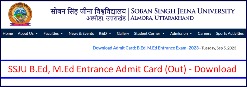SSJ University Admit Card