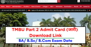 TMBU UG Part 2 Admit Card