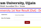 Vikram University 1st Year Result