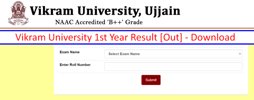 Vikram University 1st Year Result