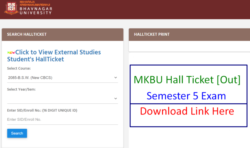 MKBU Hall Ticket