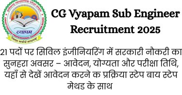 CG Vyapam Sub Engineer Recruitment 2025