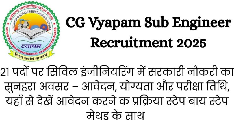 CG Vyapam Sub Engineer Recruitment 2025
