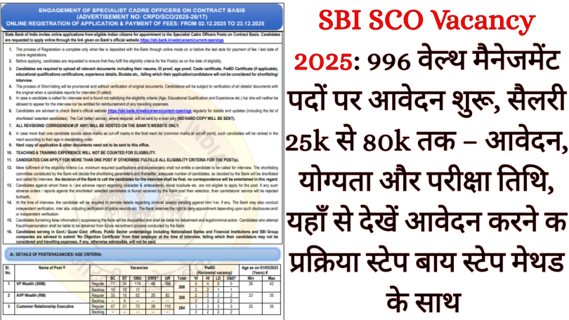 SBI SCO Vacancy 2025